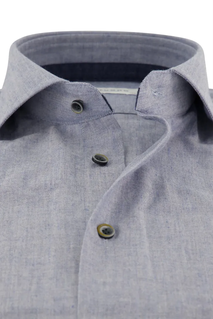 Profuomo business overhemd gemêleerd flanel slim fit