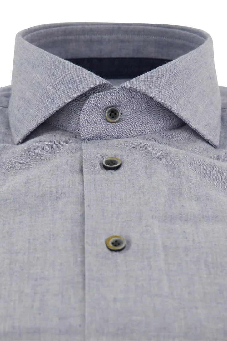 Profuomo business overhemd gemêleerd flanel slim fit