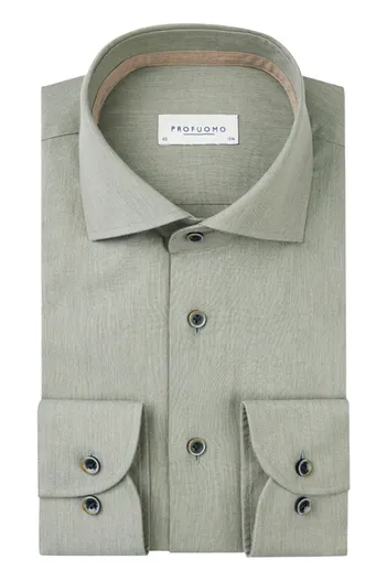 Profuomo Profuomo overhemd slim fit effen groen cutaway