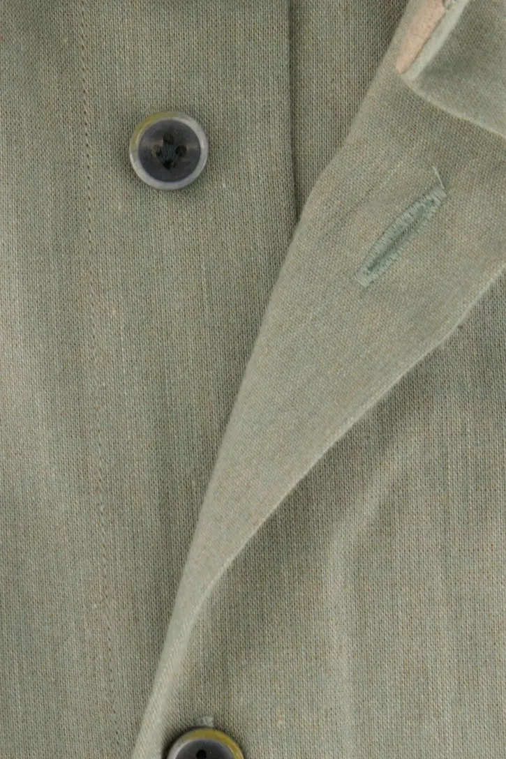 katoenen Profuomo overhemd groen effen slim fit
