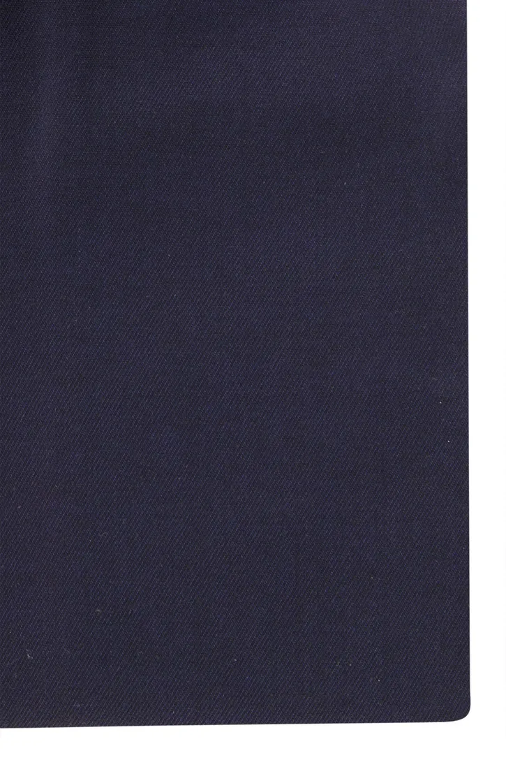 Katoenen Profuomo overhemd effen donkerblauw slim fit