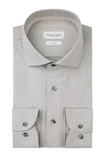 Profuomo Profuomo overhemd mouwlengte 7 slim fit effen groen