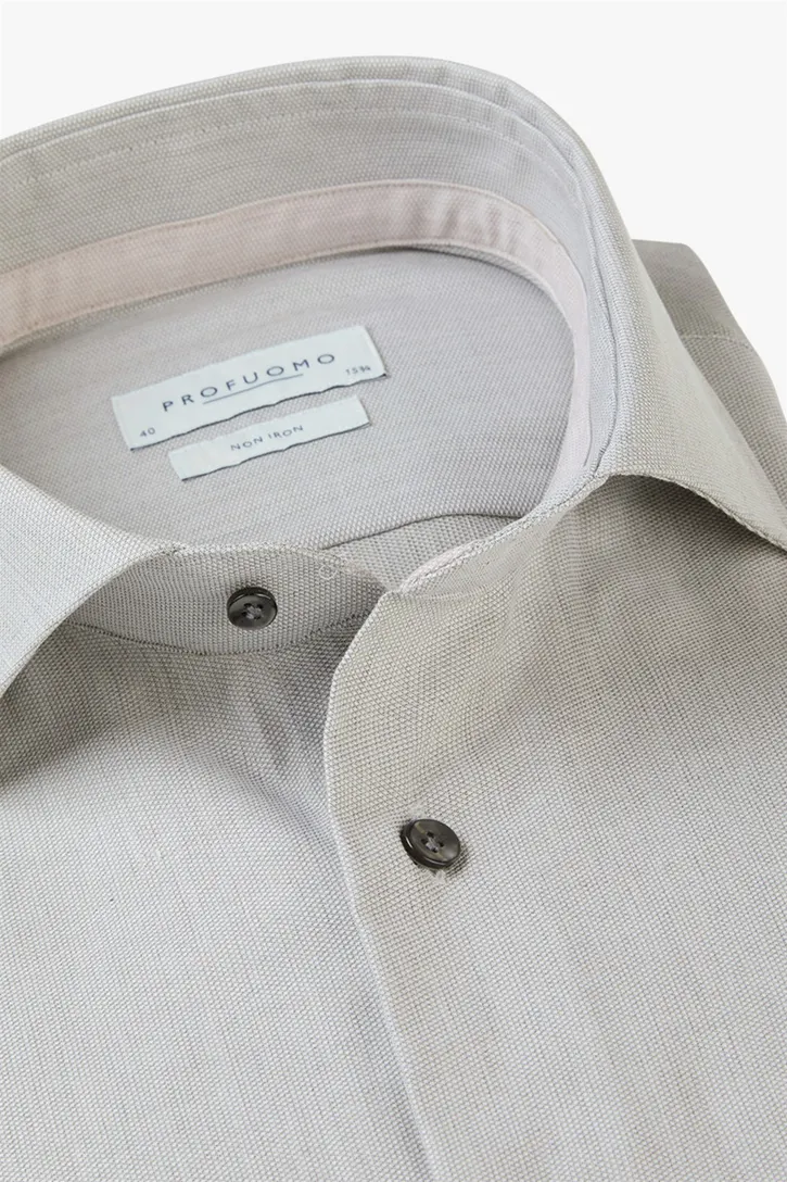 katoenen Profuomo overhemd mouwlengte 7 groen slim fit