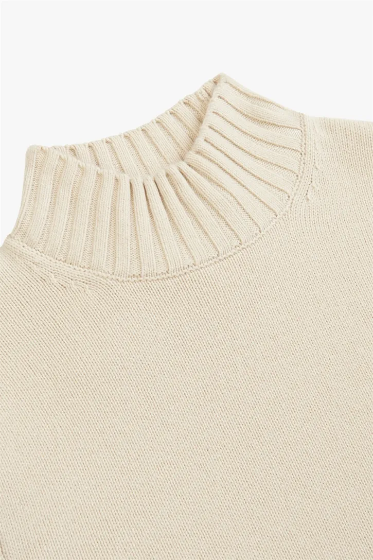 wollen Profuomo trui beige effen normale fit
