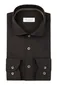 katoenen Profuomo overhemd bruin effen slim fit