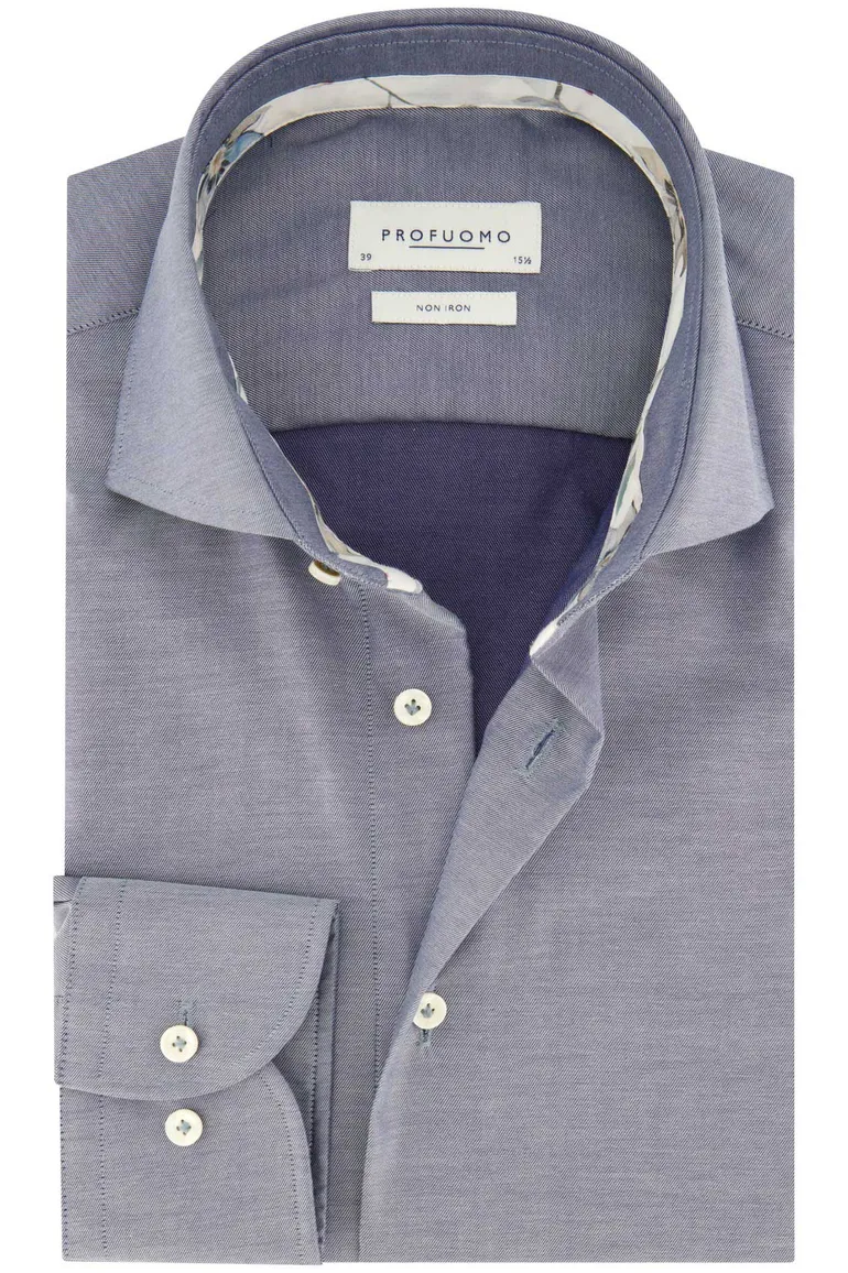 Profuomo overhemd blauw gemêleerd