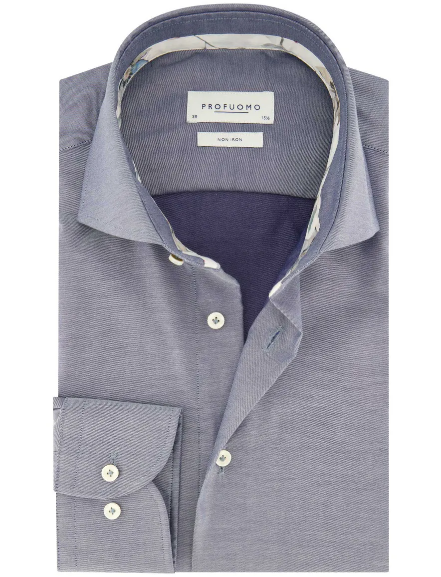Profuomo overhemd blauw gemêleerd