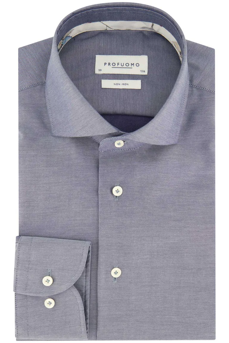 Profuomo overhemd blauw gemêleerd