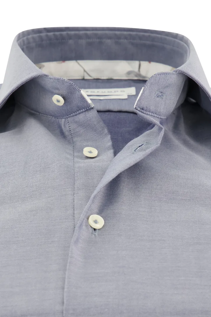 Profuomo overhemd blauw gemêleerd normale fit