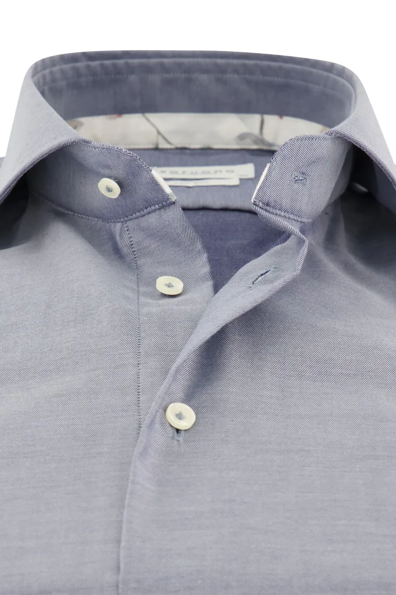 Profuomo overhemd blauw gemêleerd