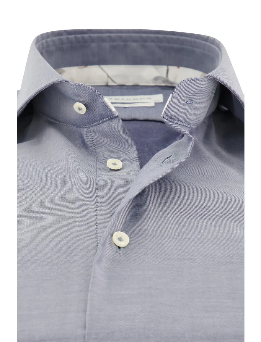 Profuomo overhemd blauw gemêleerd