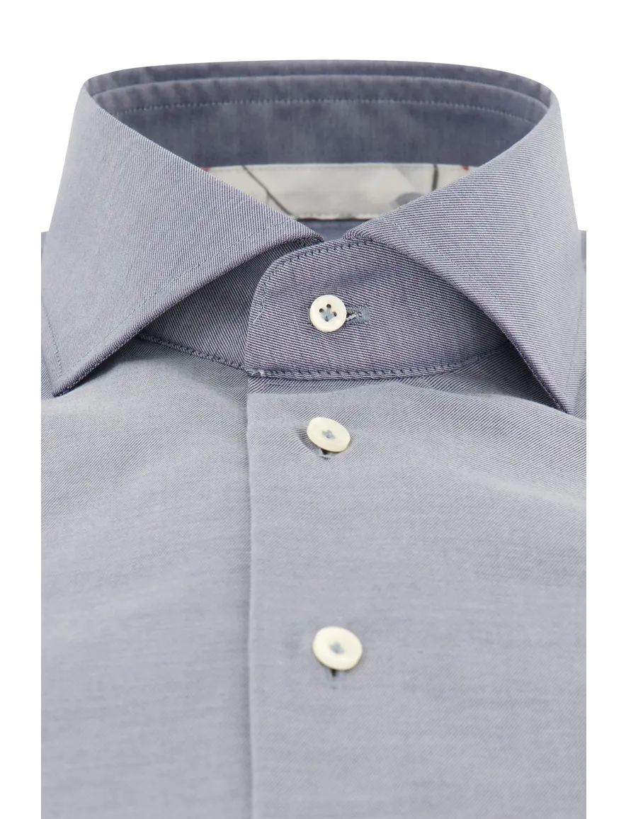 Profuomo overhemd blauw gemêleerd