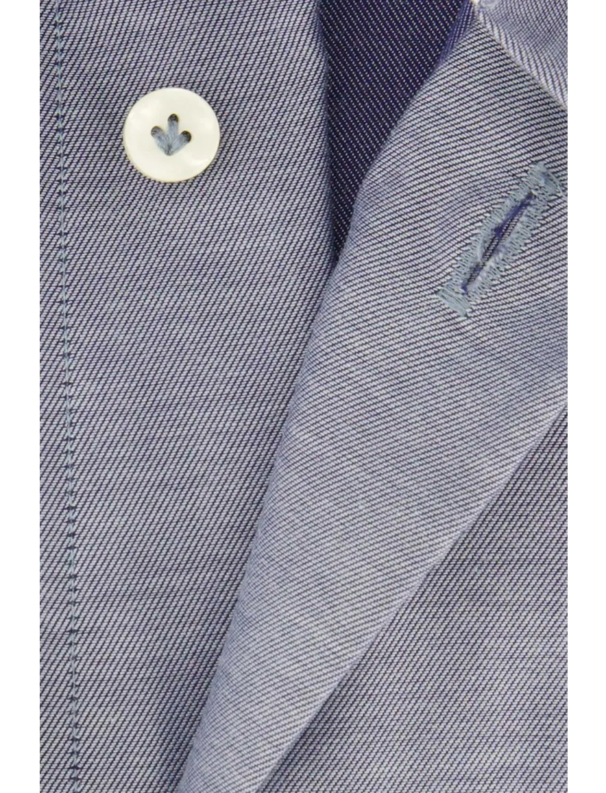 Profuomo overhemd blauw gemêleerd