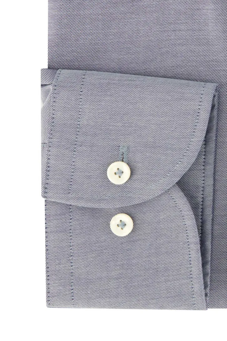 Profuomo overhemd blauw gemêleerd normale fit