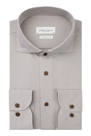 Profuomo katoenen Profuomo overhemd grijs effen slim fit
