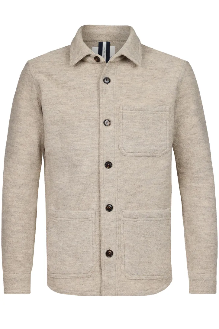 Profuomo overshirt beige wol