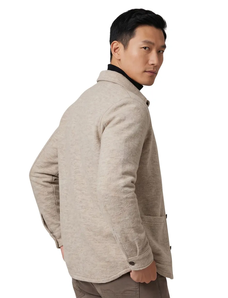 Profuomo wollen overshirt beige