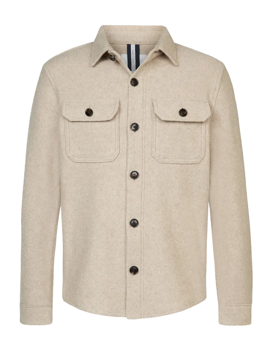 Beige overshirt Profuomo wol