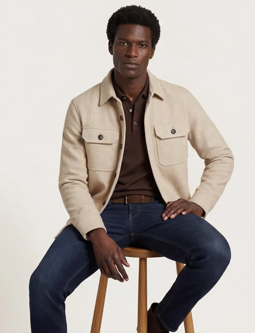 Beige overshirt Profuomo wol