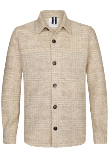 Profuomo Profuomo overshirt geruit sand wol