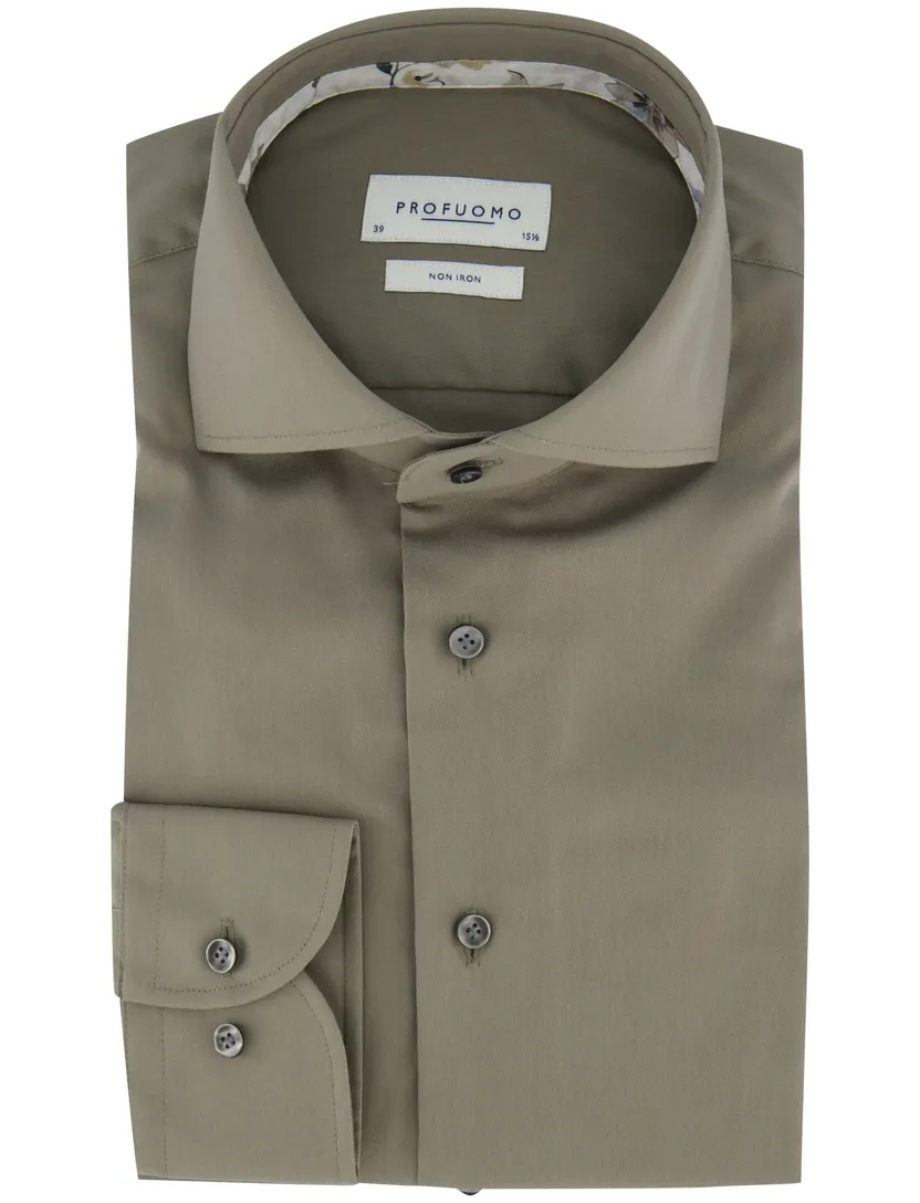 Strijkvrij overhemd Profuomo groen slim fit