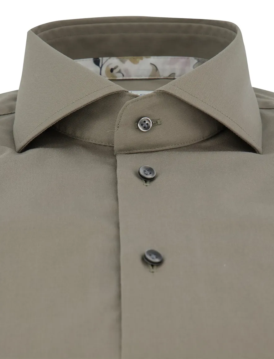 Profuomo overhemd strijkvrij groen slim fit