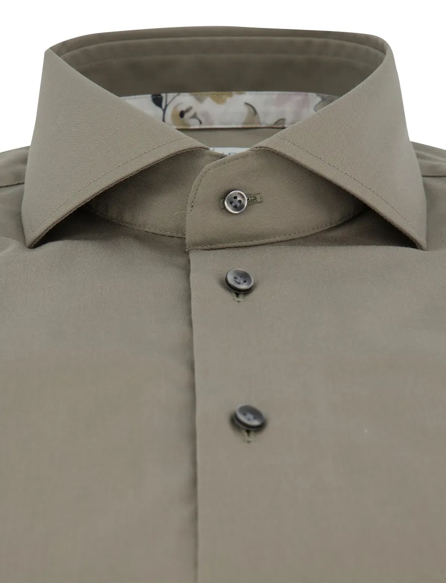 Profuomo overhemd strijkvrij groen slim fit