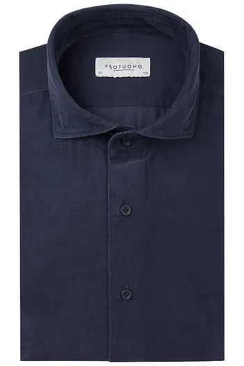 Profuomo Profuomo overhemd slim fit navy corduroy