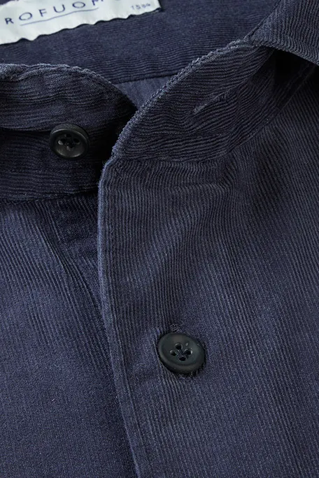 overhemd Profuomo slim fit navy corduroy
