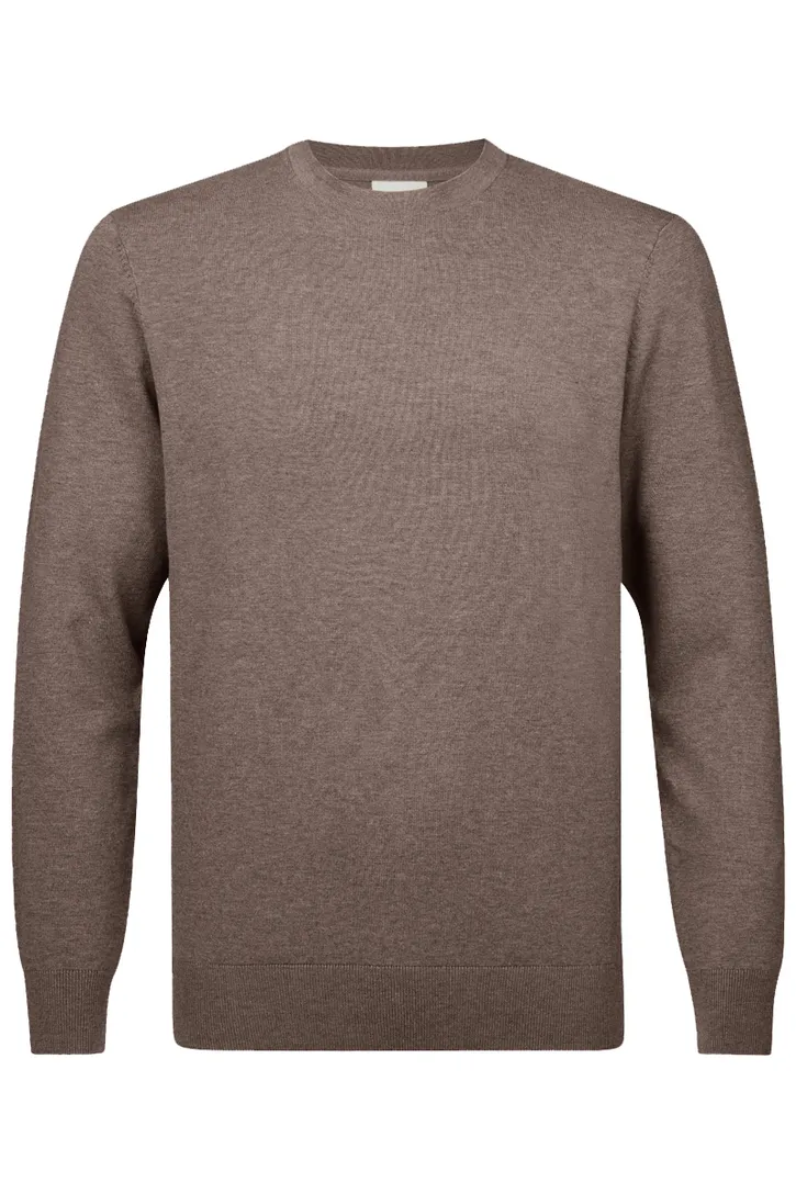 Bruine luxury basic crewneck Profuomo