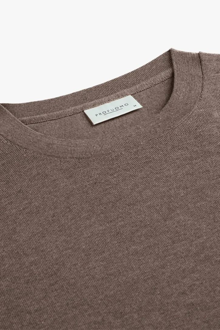 Bruine luxury basic crewneck Profuomo