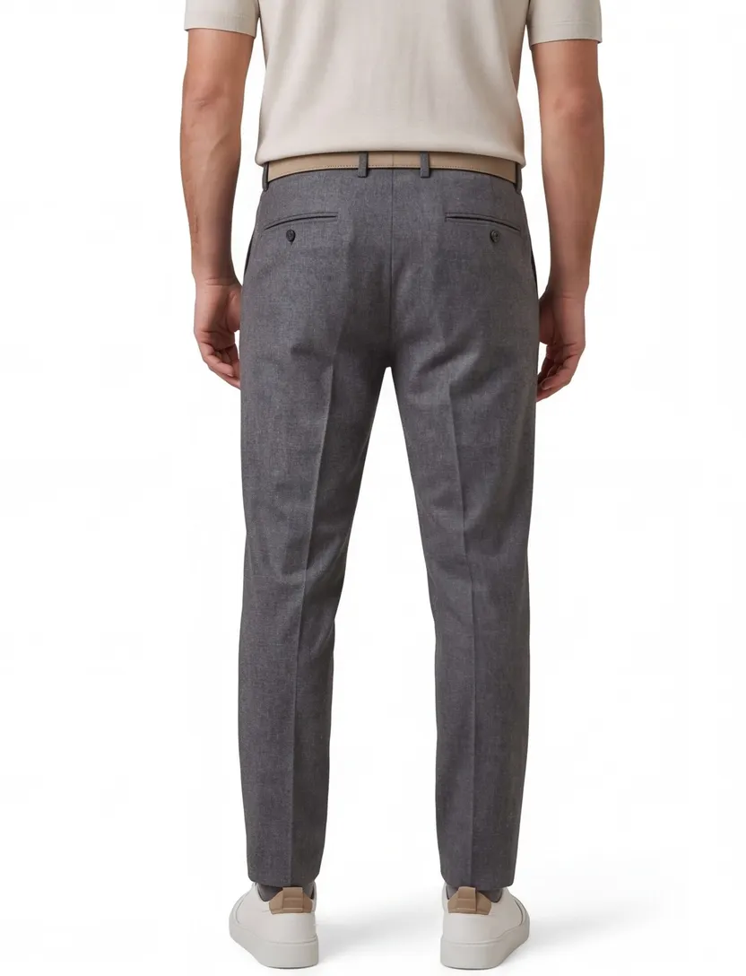 Profuomo chino antraciet relaxed fit flanel