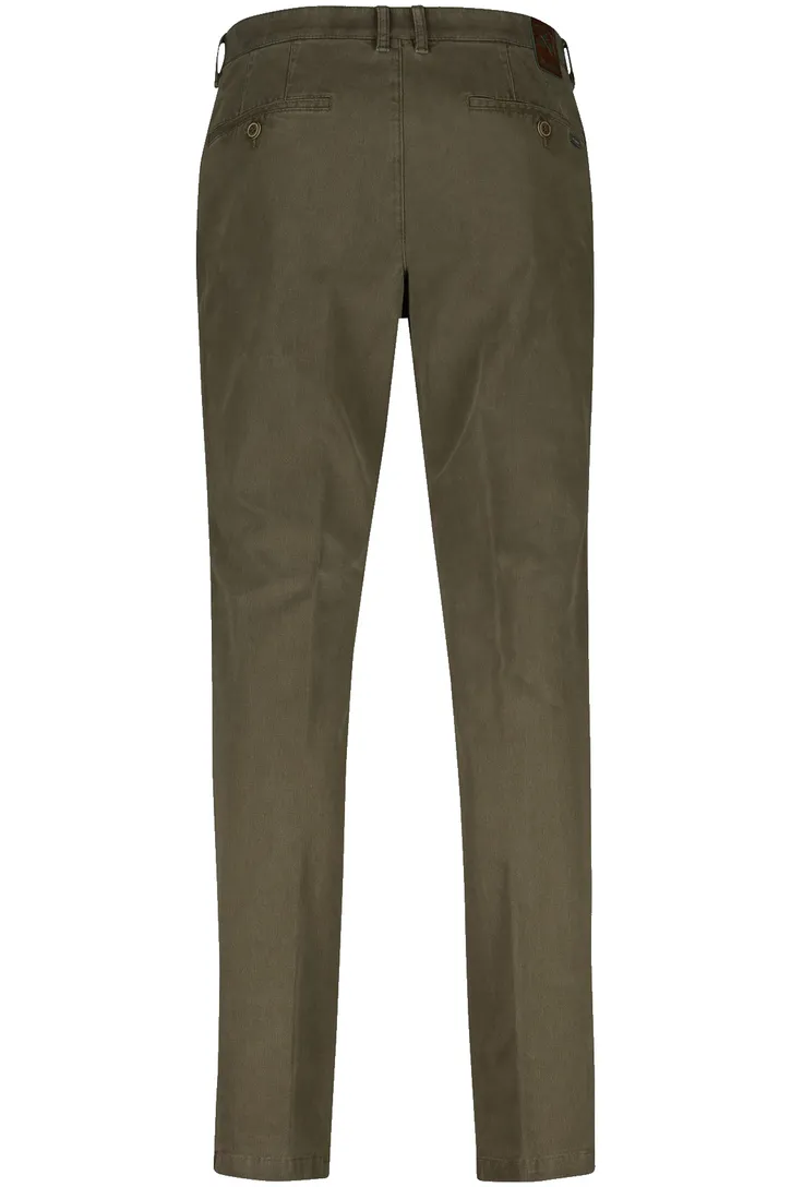 M.E.N.S. katoenen chino bruin effen normale fit