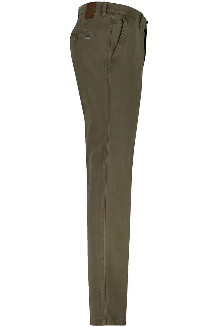 M.E.N.S. katoenen chino bruin effen normale fit
