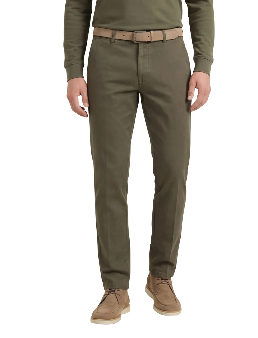 M.E.N.S. katoenen broek Madison bruin effen