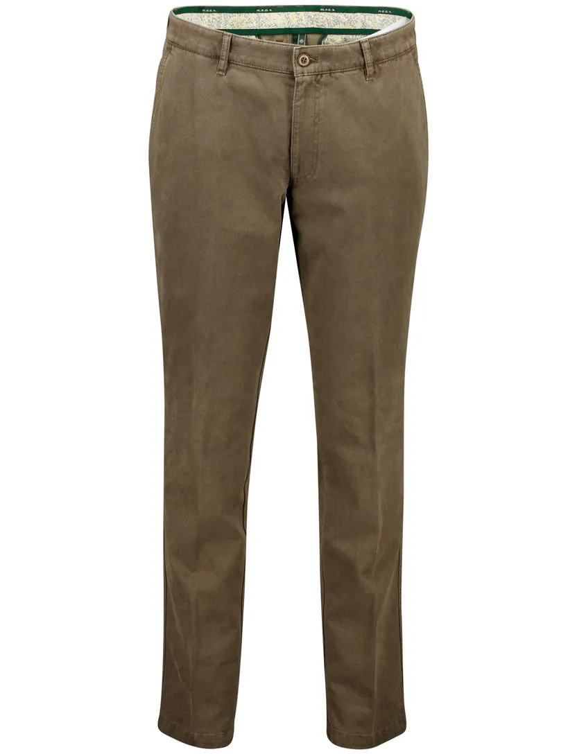 M.E.N.S. pantalon effen bruin modern fit