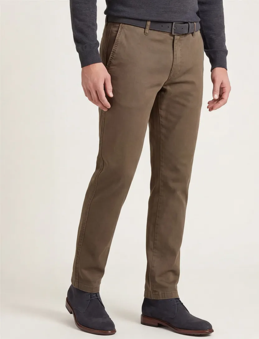 M.E.N.S. pantalon effen bruin modern fit