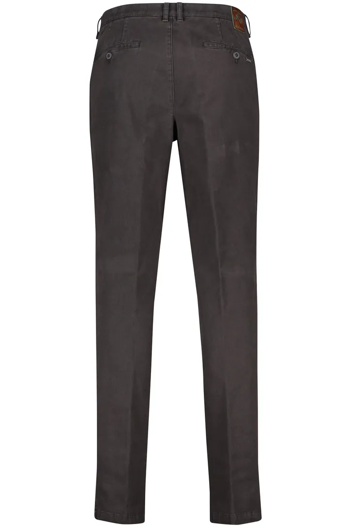 M.E.N.S. Madison katoenen broek bruin effen normale fit