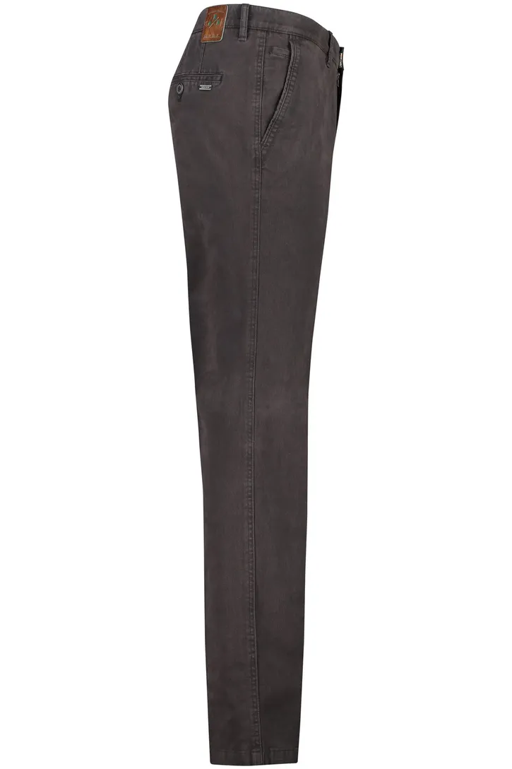 M.E.N.S. Madison katoenen broek bruin effen normale fit