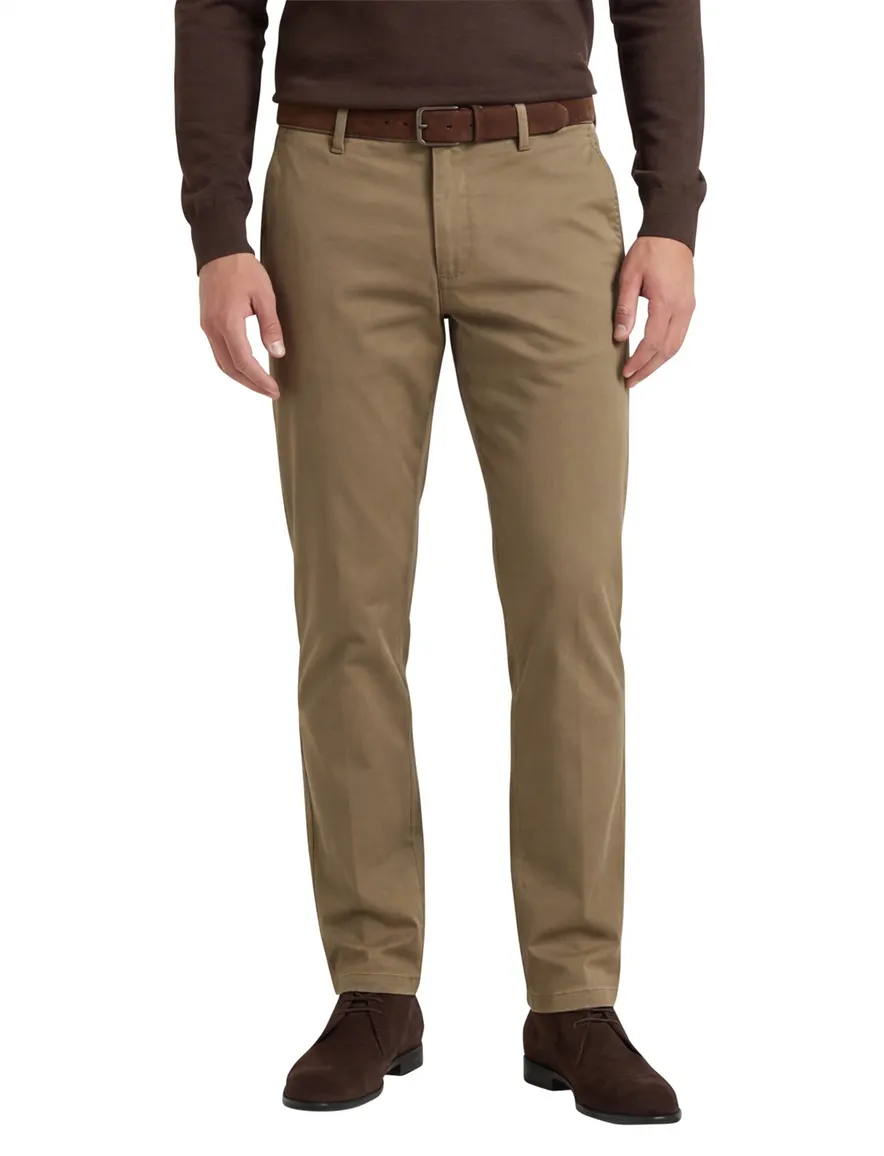 M.E.N.S. pantalon beige Madison normale fit katoen