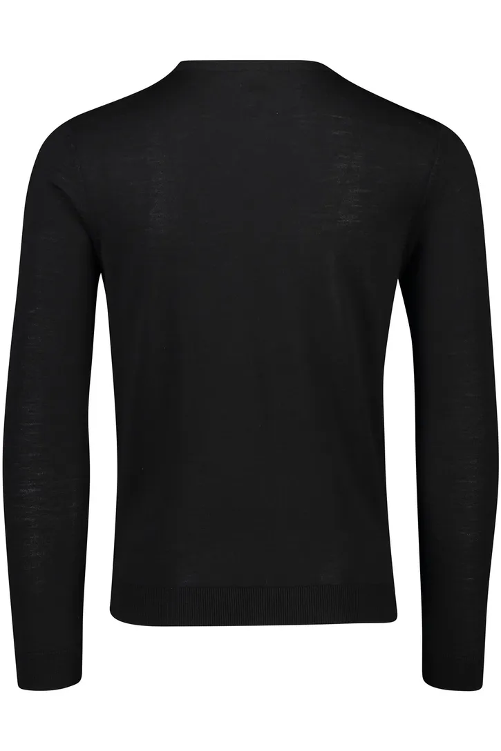 Boss Black trui wol zwart Leno normale fit