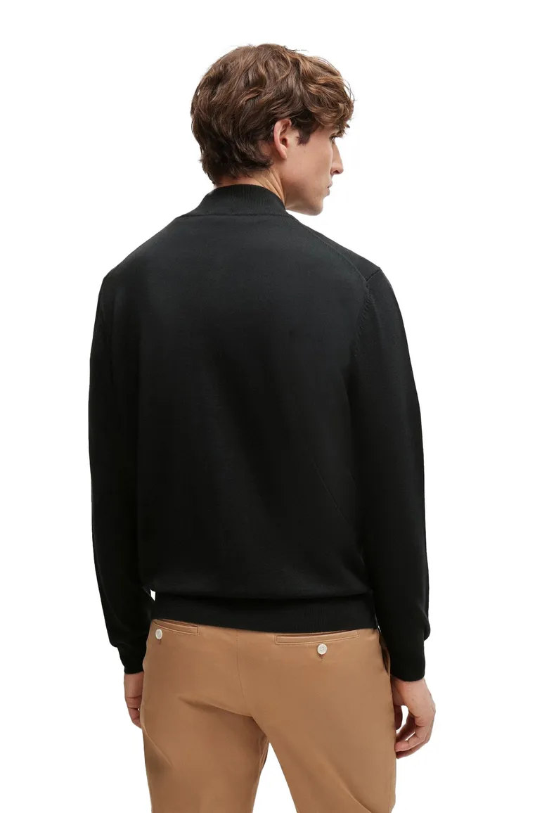 BOSS Black Balonso vest zwart normale fit virginwol