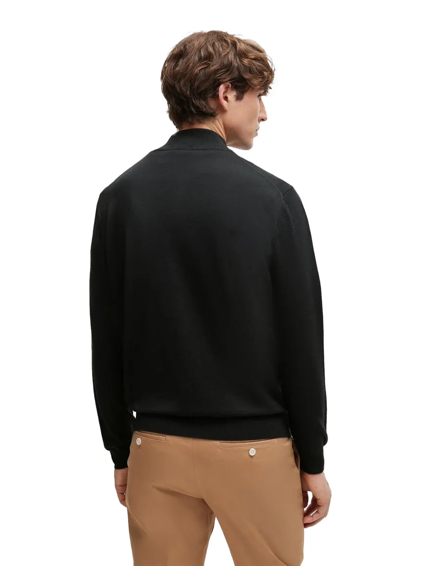 BOSS Black Balonso vest zwart normale fit virginwol