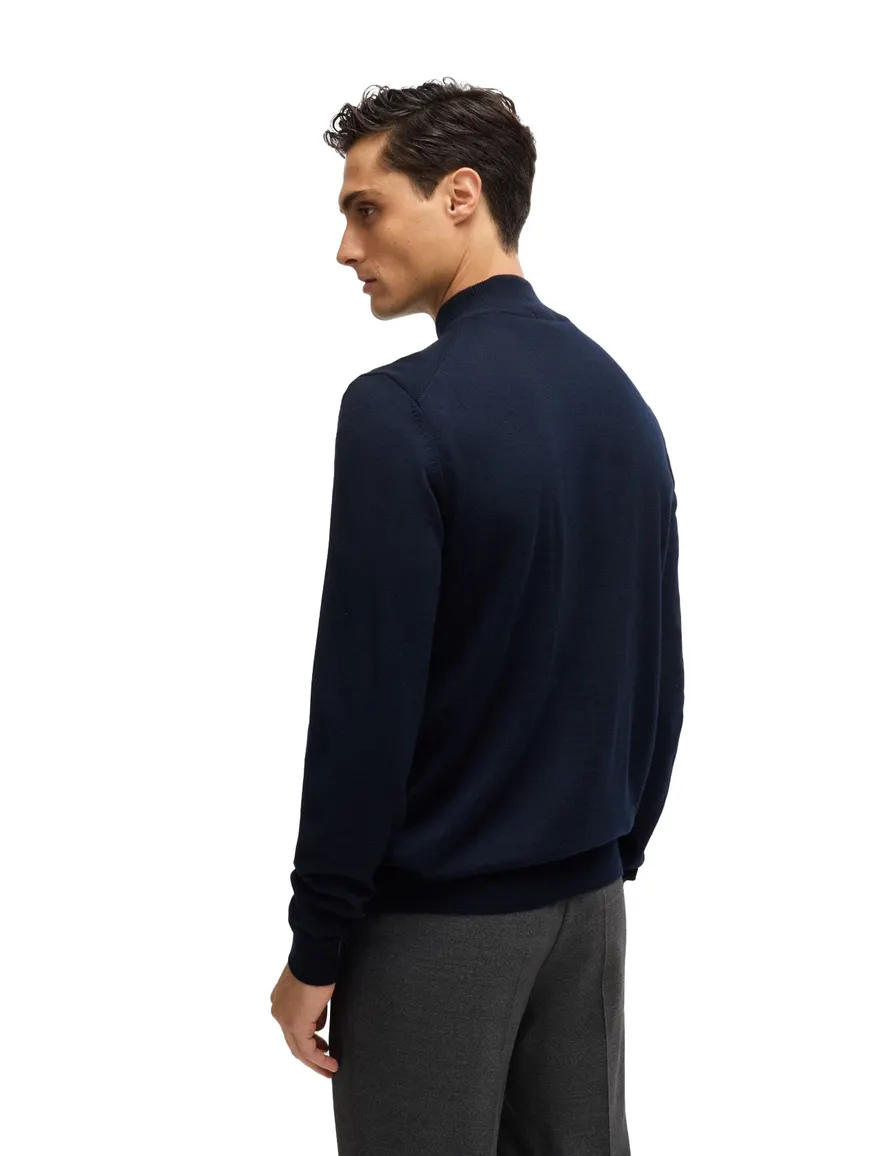 Boss Black Balonso vest effen donkerblauw wol