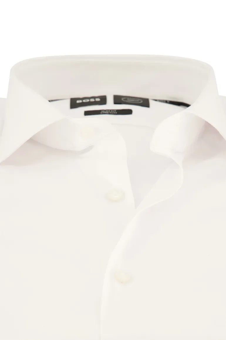 Boss P-HANK overhemd slim fit stretch wit effen