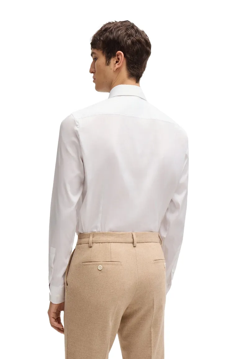 Boss P-HANK overhemd slim fit stretch wit effen