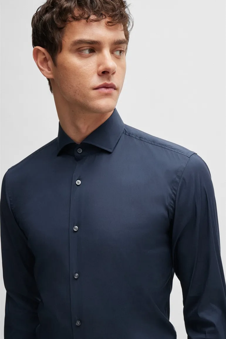 Boss P-Hank overhemd slim fit donkerblauw