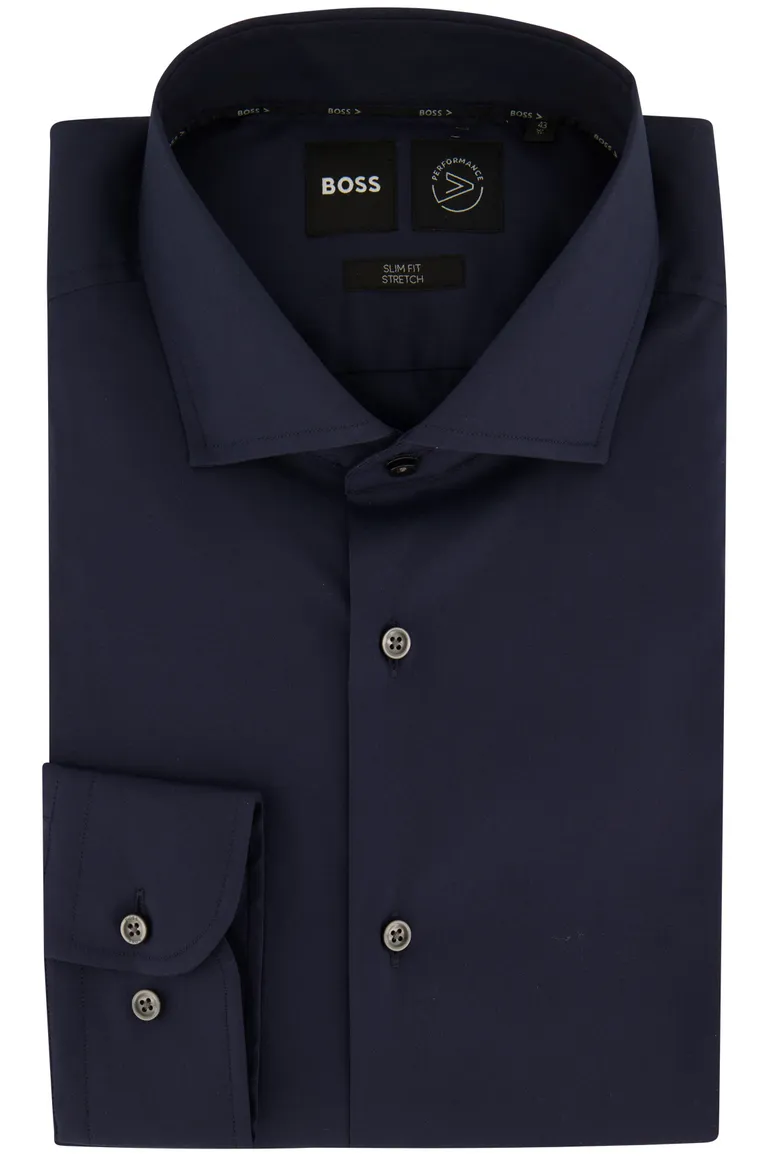 Boss P-Hank overhemd slim fit donkerblauw