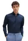 business overhemd Hugo Boss donkerblauw effen katoen, stretch slim fit