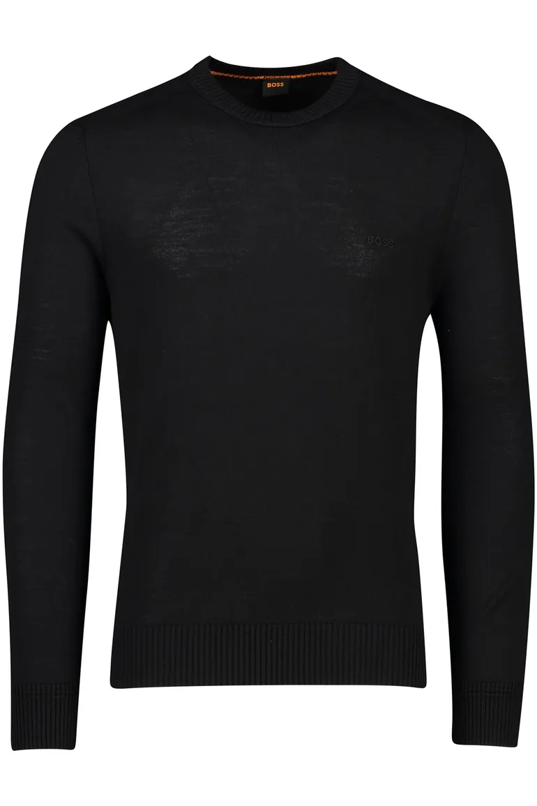 Boss Orange Avec_C trui ronde hals zwart wol normale fit